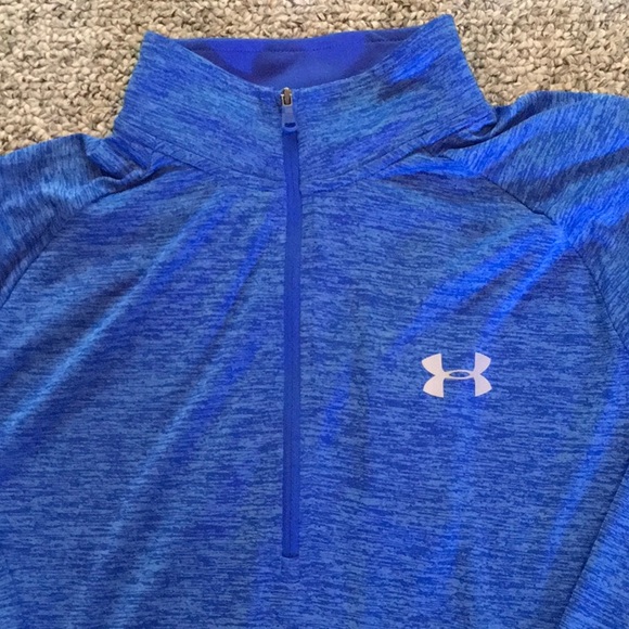 Under Armour ‘Heather Blue’ Long Sleeve Quarter Zip. - Picture 2 of 8